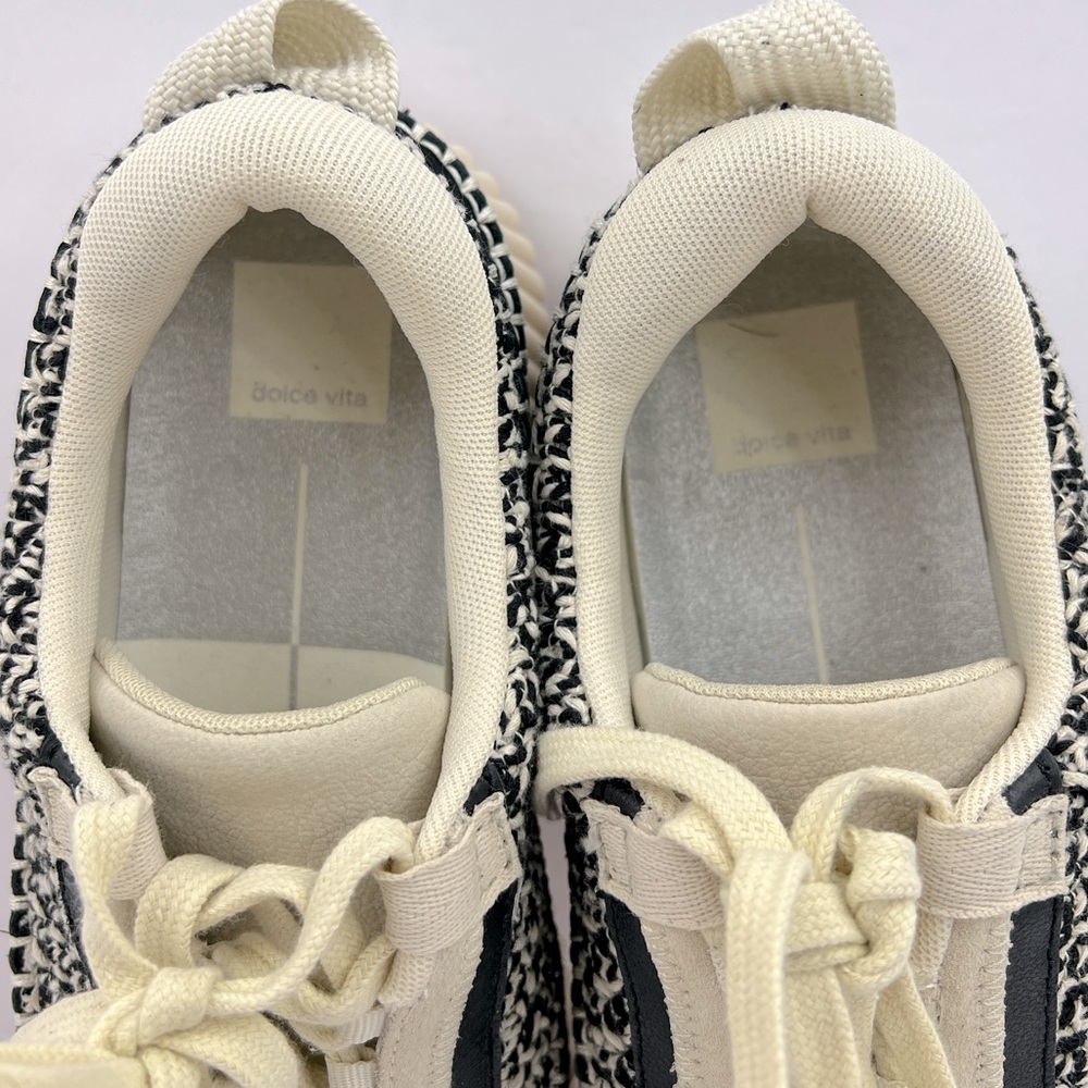 DOLCE VITA, CREAM & BLACK WOVEN KNIT SNEAKERS/ WALKING SHOES, WOMEN’S SIZE 9.5 - Picture 7 of 16